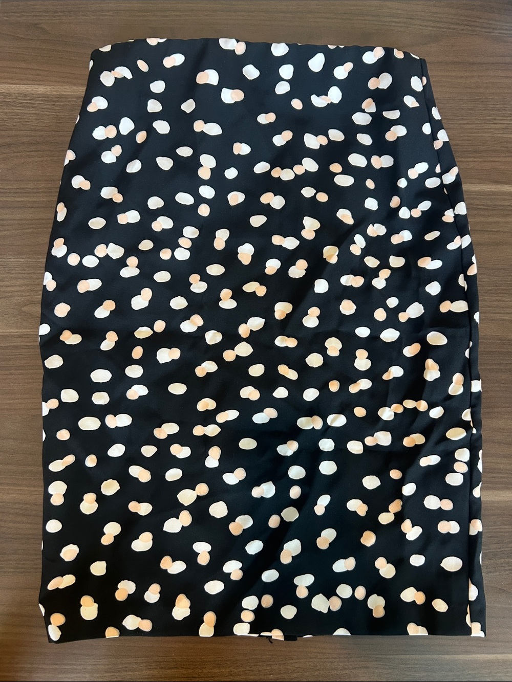 Philosophy Black Pencil Skirt with Cream Polka Dot Print